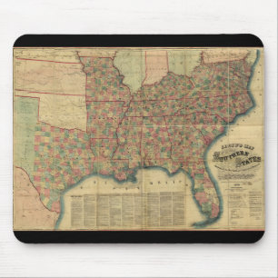 Civil War Southern States Map by J. Lloyd (1862) Mouse Mat