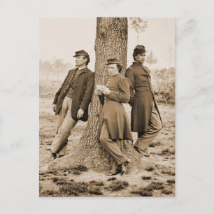 Civil War Three Officers Postcard