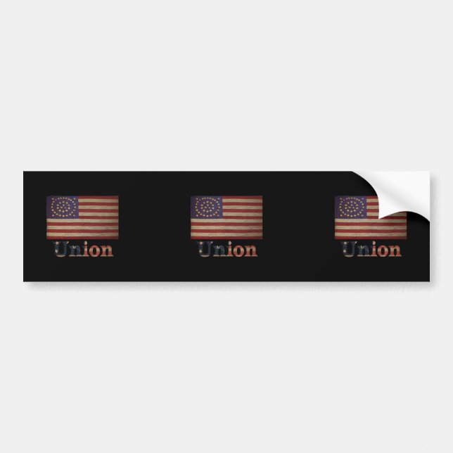 Civil War Union Awesome Charming Flag Bumper Sticker (Front)