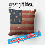 Civil War Union Awesome Charming Flag Cushion<br><div class="desc">Old and antique looking. This Antique Distressed Stained Civil War Flag will suit your room or home decor. Union design and colours.</div>