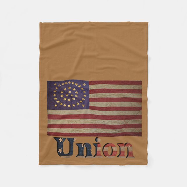 Civil War Union Awesome Charming Flag Fleece Blanket (Front)