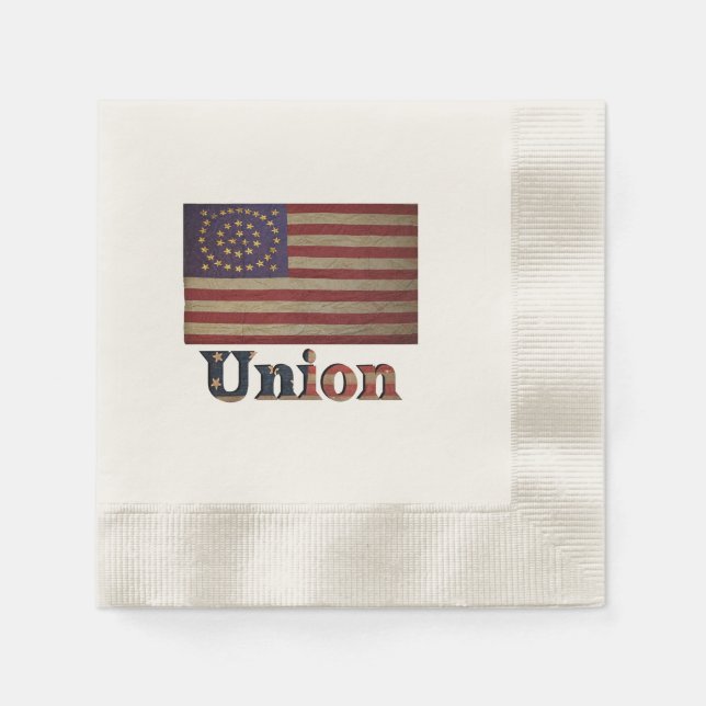 Civil War Union Flag ✨ Antique Historic  Napkin (Front)
