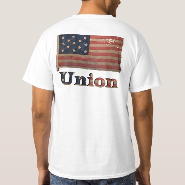 Civil War Union Flag ✨ Antique Historic  T-Shirt (Back)
