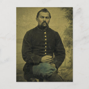 Civil War Union Soldier Tintype Postcard