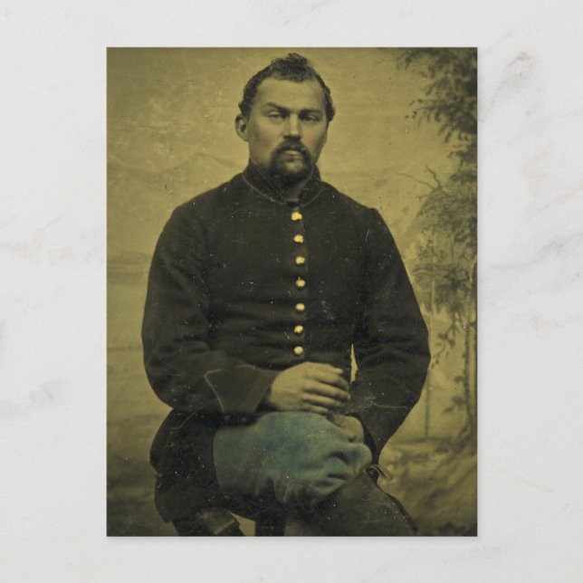 Civil War Union Soldier Tintype Postcard (Front)