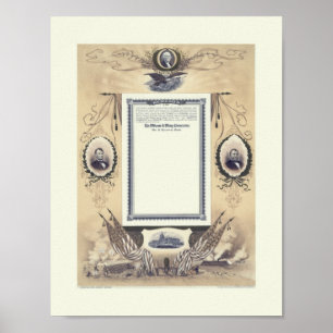 Civil War Veterans Certificate-Union Poster