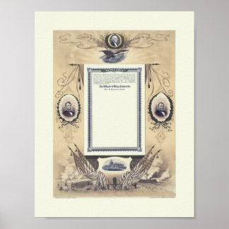 Civil War Veterans Certificate-Union Poster