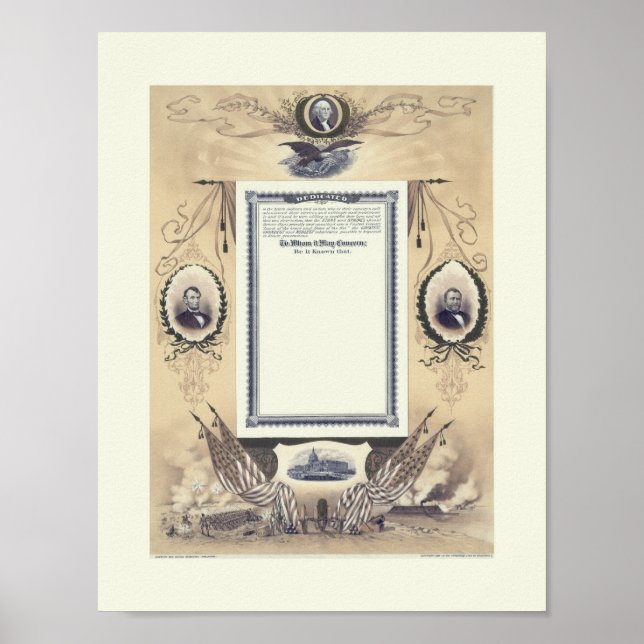 Civil War Veterans Certificate-Union Poster (Front)