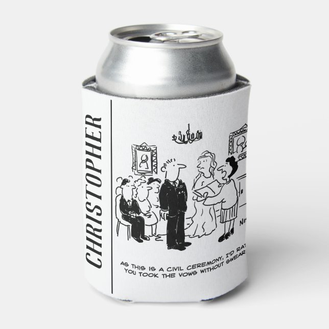 Civil Wedding Ceremony at a Registry Office Can Cooler (Can Front)