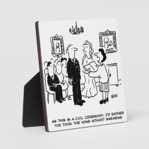 Civil Wedding Ceremony at a Registry Office. Funny Plaque