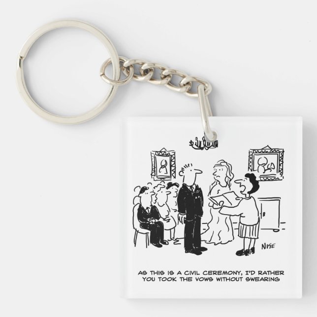 Civil Wedding Ceremony at a Registry Office Key Ring (Front)