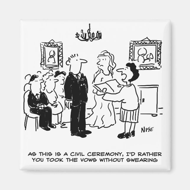 Civil Wedding Ceremony at a Registry Office Magnet (Front)