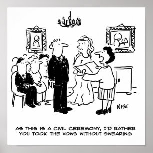 Civil Wedding Ceremony at a Registry Office Poster