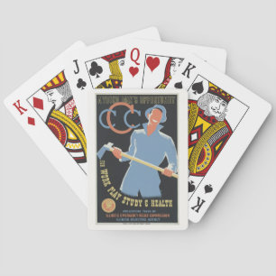 Civilian Conservation Corp: Work Play Study Health Playing Cards
