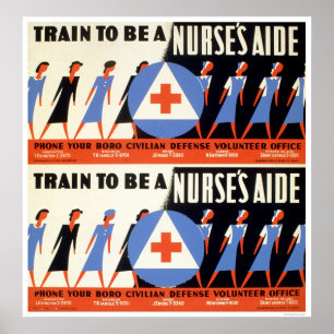 Civilian Defense - Train to be a Nurse's Aid - WPA Poster