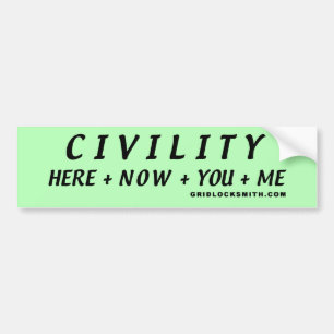CIVILITY BUMPER STICKER