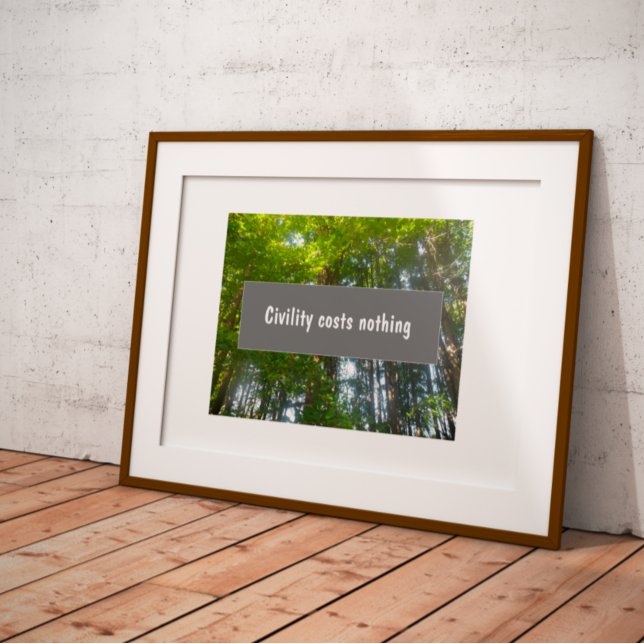 Civility costs nothing inspirational proverb  poster (Creator Uploaded)