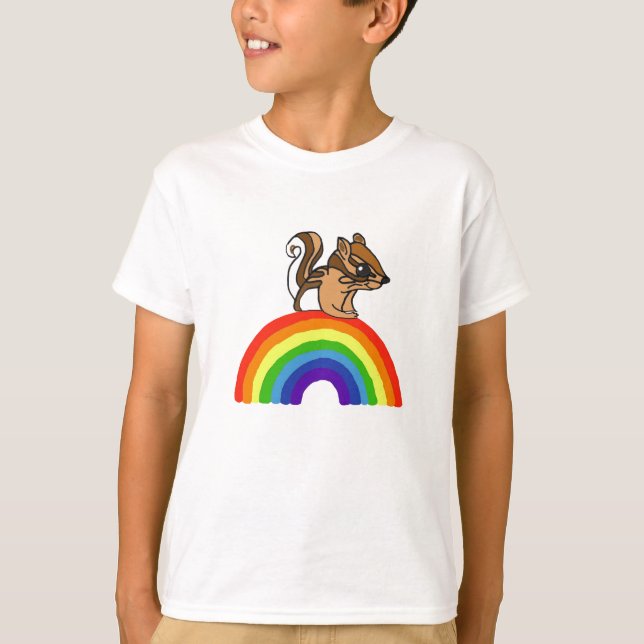 CJ- Chipmunk and Rainbow Shirt (Front)
