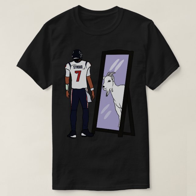CJ Stroud Mirror GOAT Baseball TShirt (Design Front)