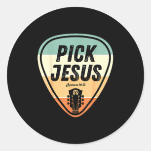 Ck Jesus Shirt Funny Christian Music Guitar Ck Men Classic Round Sticker