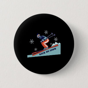 Ck On Snow Retro Skiing  6 Cm Round Badge