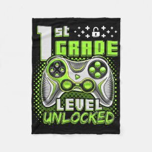 Ck To School 1st Grade Boys Gamer First Day School Fleece Blanket