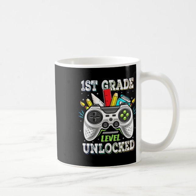 Ck To School 1st Grade Level Unlocked Gamer Kids B Coffee Mug (Right)