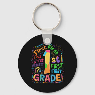 Ck To School 1st Grade Team Typography Student Tea Key Ring