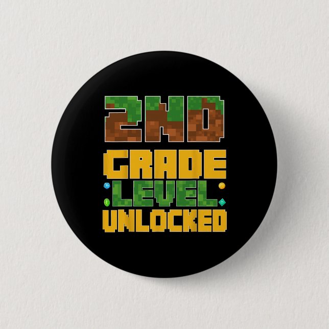 Ck To School 2nd Grade Boys Gamer First Day Second 6 Cm Round Badge (Front)