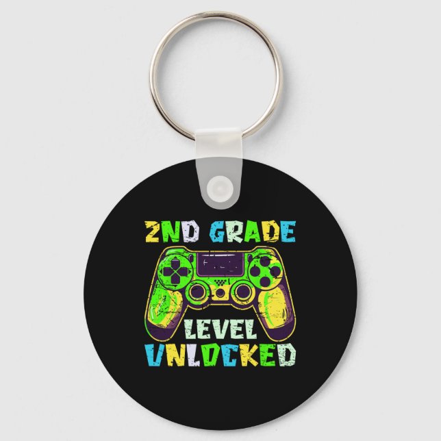 Ck To School 2nd Grade Boys Gamer First Day Second Key Ring (Front)