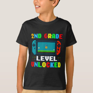 Ck To School 2nd Grade Level Unlocked Gamer Kids B T-Shirt