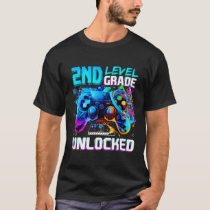 Ck To School 2nd Grade Level Unlocked Gamer Kids B T-Shirt