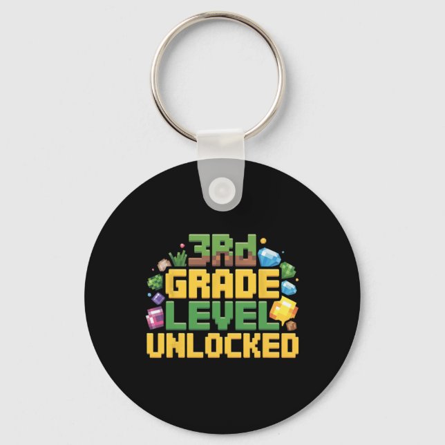 Ck To School 3rd Grade Boys Gamer First Day Of Thi Key Ring (Front)