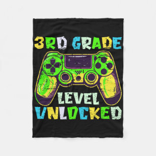 Ck To School 3rd Grade Boys Gamer First Day Third  Fleece Blanket