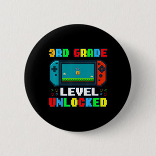 Ck To School 3rd Grade Level Unlocked Gamer Kids B 6 Cm Round Badge