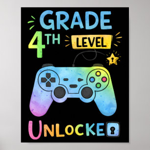 Ck To School 4th Grade Level Unlocked First Day Ga Poster