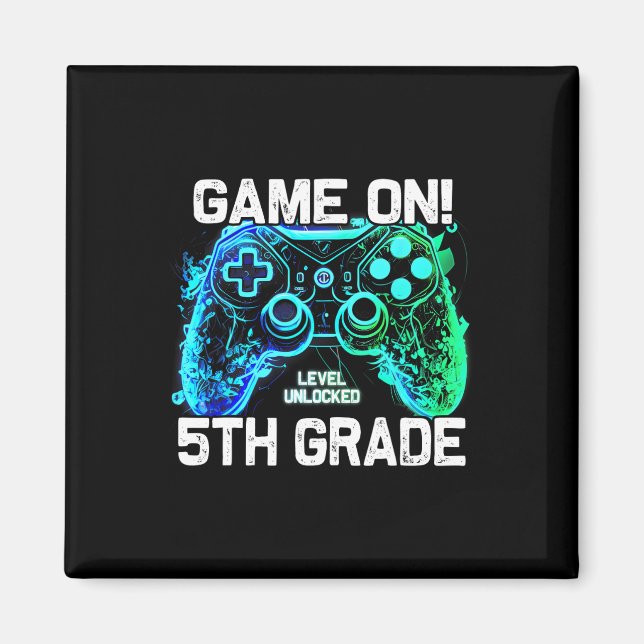 Ck To School 5th Grade Boys Gamer First Day School Magnet (Front)