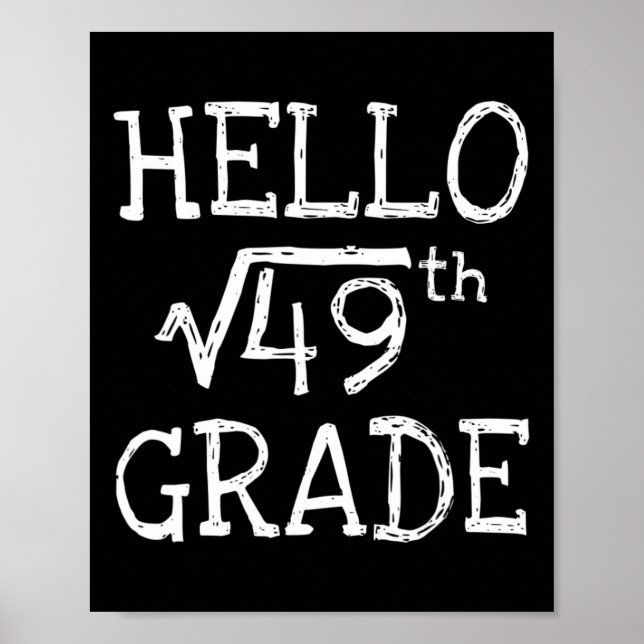 Ck To School 7th Grade Square Root Of 49 Math Kids Poster (Front)