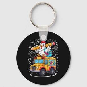 Ck To School Chicken School Bus 100 Days Of School Key Ring