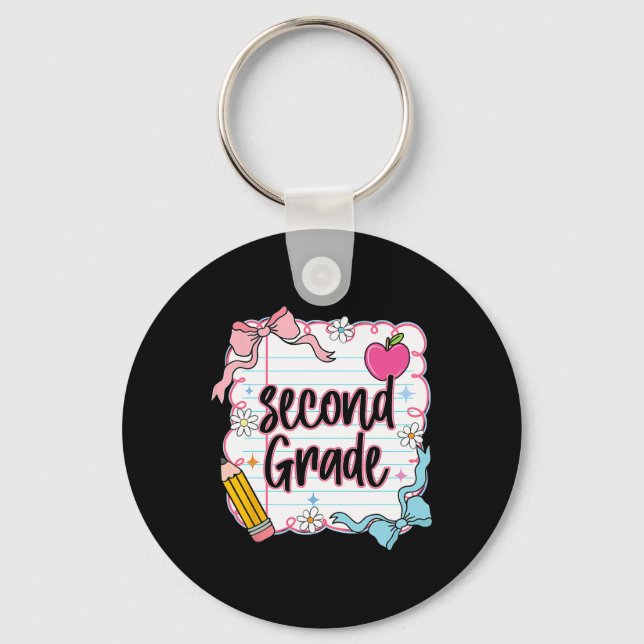 Ck To School Coquette Preppy Second Grade First Da Key Ring (Front)