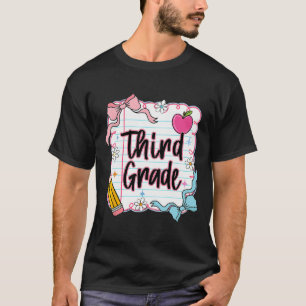 Ck To School Coquette Preppy Third Grade First Day T-Shirt
