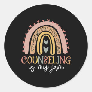 Ck To School Counsellor Counseling Is My Jam Rainb Classic Round Sticker