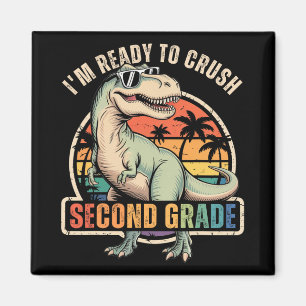 Ck To School Dinosaur Boy I'm Ready To Crush Secon Magnet