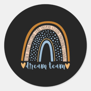 Ck To School Dream Team Rainbow Teacher Student Wo Classic Round Sticker