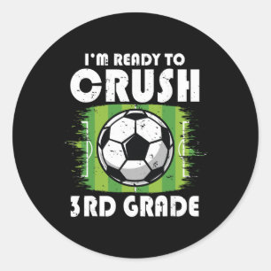 Ck To School First Day Of 3rd Grade Soccer Boys Ki Classic Round Sticker