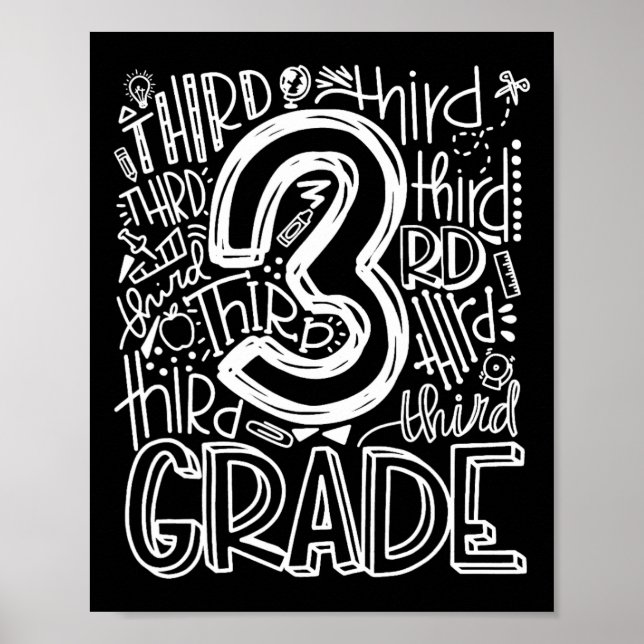 Ck To School First Day Of School Typography Third  Poster (Front)