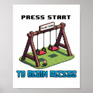 Ck To School Funny Gamer For Boys Girls Kids Press Poster