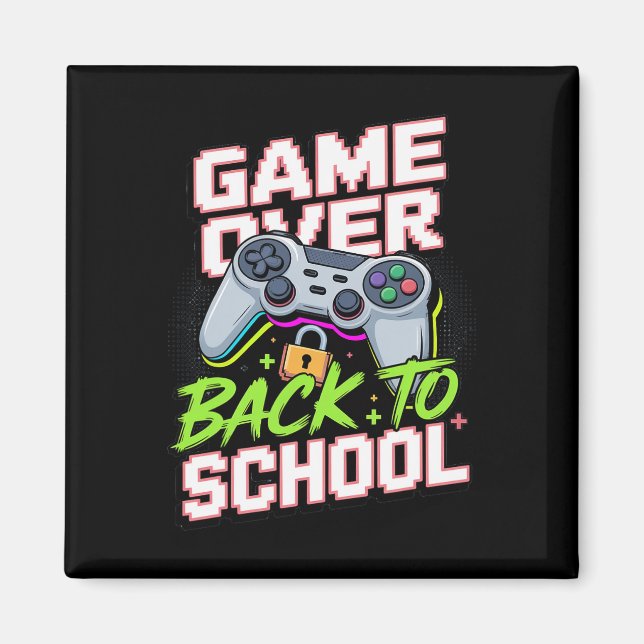Ck To School Gamer Controller Cool Funny Video Pun Magnet (Front)
