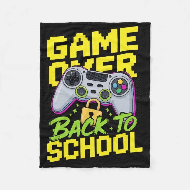 Ck To School Gamer Controller Funny Pun Graphic Hu Fleece Blanket (Front)