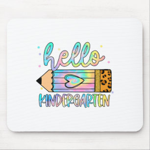 Ck To School Hello Kindergarten Leopard Tie Dye Pe Mouse Mat